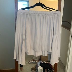 Ten Sixty Sherman-Off The Shoulder Silver Top